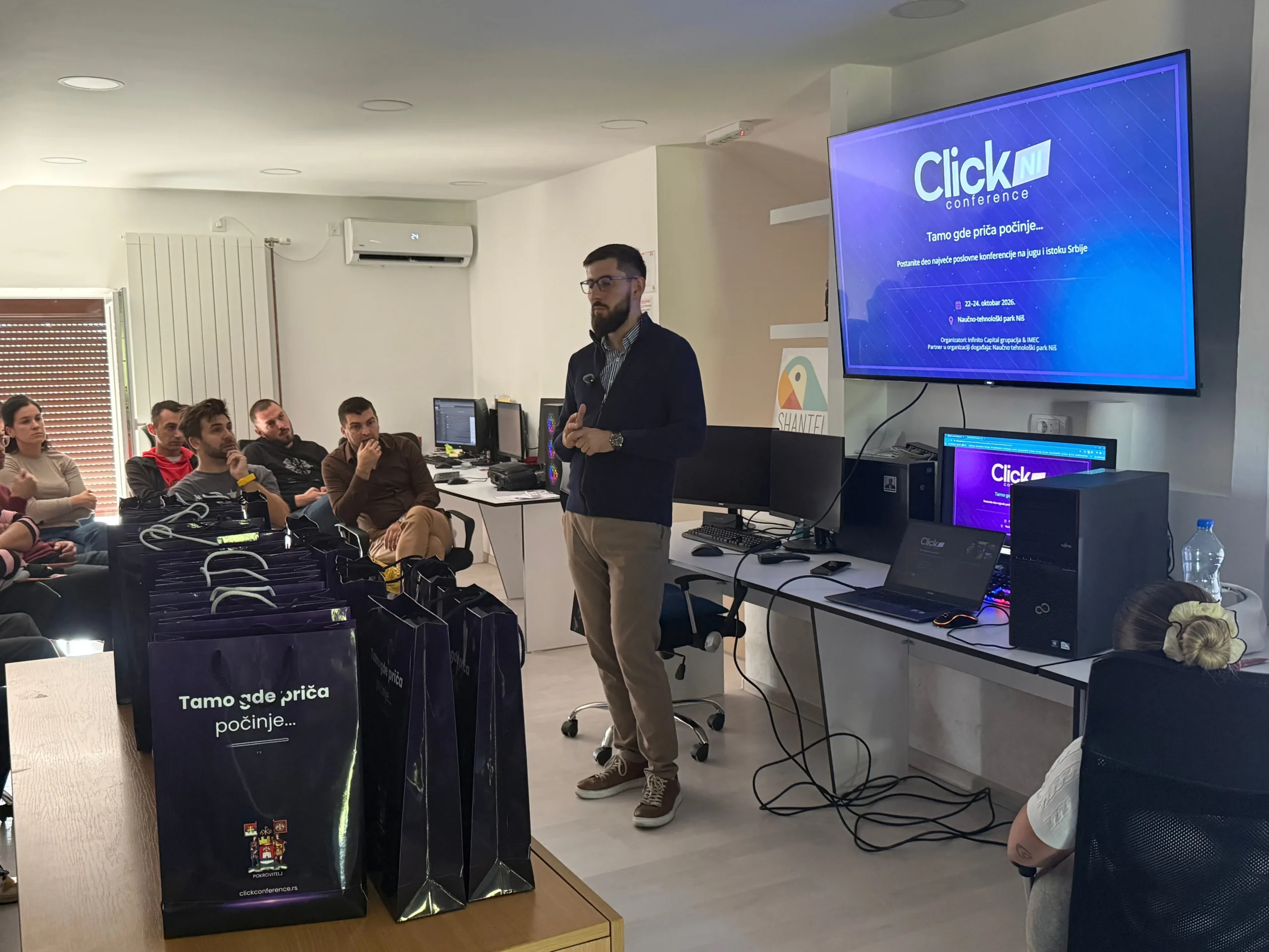 Prezentacija ClickNi Conference 2026 u prostorijama agencije Shantel u Novom Sadu