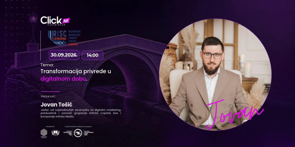 ClickNi Karavan u Leskovcu, predavanje Jovana To&scaron;ića u Regionalnom inovacionom startap centru
